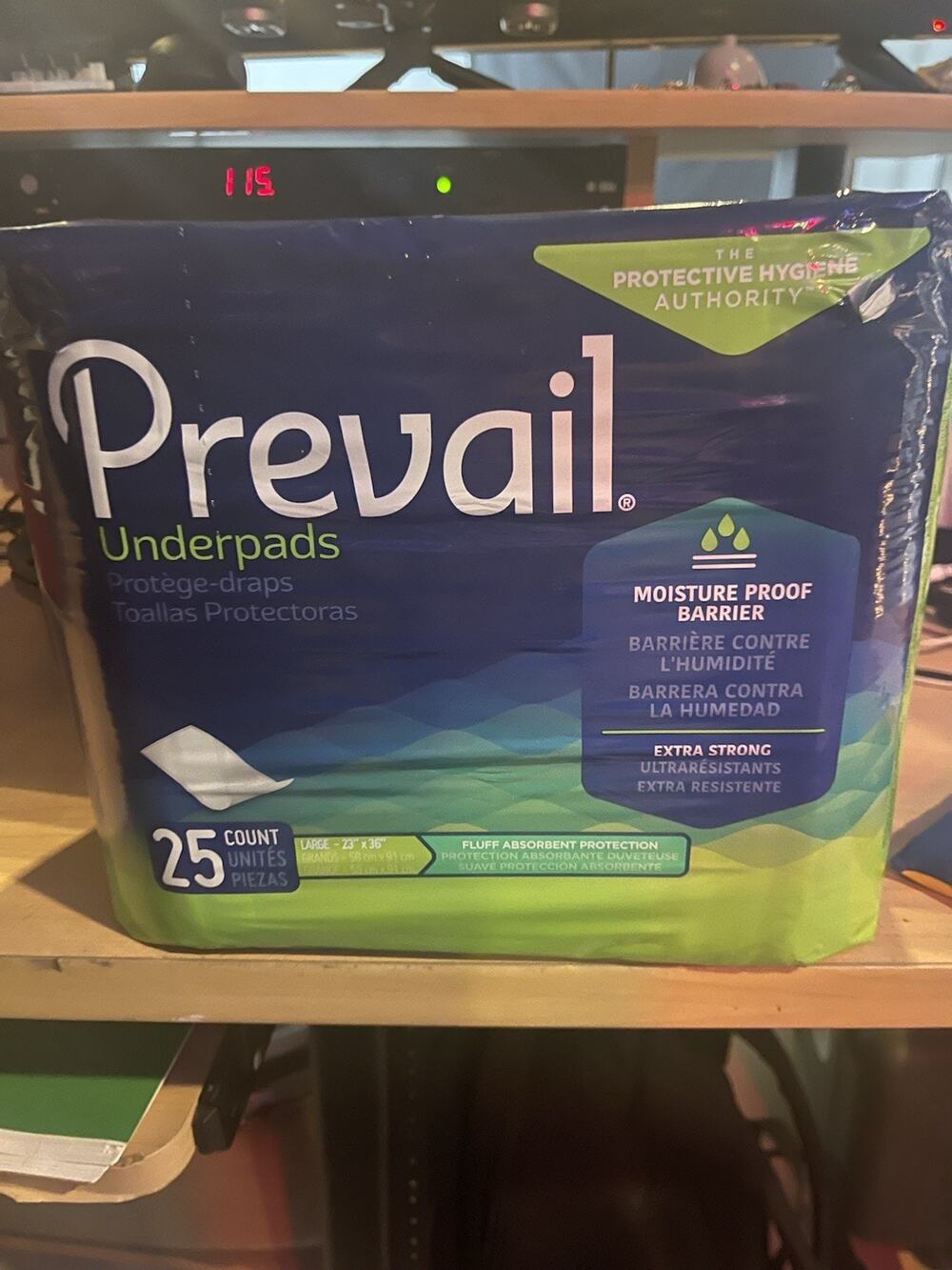 Prevail Total Care Disposable Underpads Fluff 23X36" / 25 PADs Medical Grade